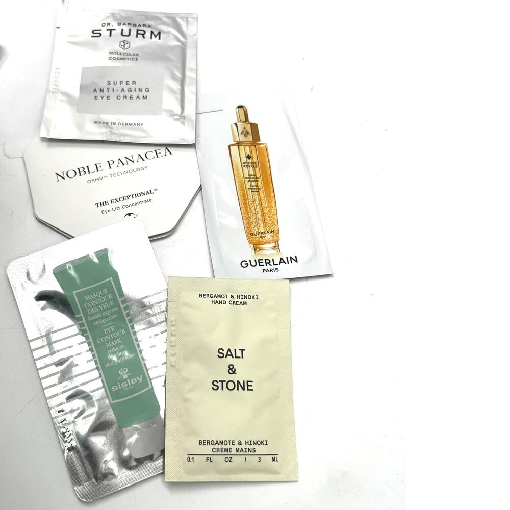 luxury 5X skincare samples Anti Aging Nob Panacea Guerlain Abeille Royale